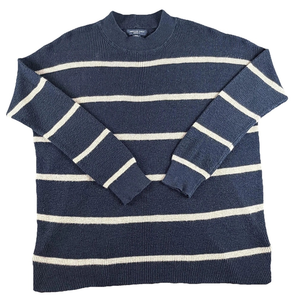 American Eagle Outfitters Sweater Womens Small Blue Striped Knit Jegging Fit